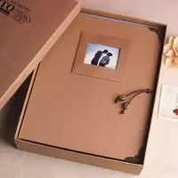 三维工匠复古diy相册手工粘贴式影集相薄 创意浪漫情侣恋爱纪念本生日 三维 [复古相框]送礼包+礼盒 不洗照片+送礼盒+