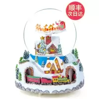 飘雪火车水晶球音乐盒八音盒生日女生送女友儿童女孩天空之城 三维工匠