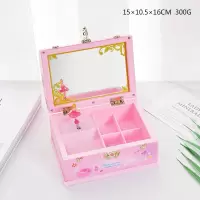 ins少女心儿童女孩梳妆音乐盒八音盒创意旋转跳舞手提箱生日 三维工匠 粉色(礼品包装)