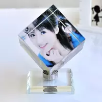 水晶球音乐盒八音盒天空之城女生女孩生日创意旋转照片diy定制 三维工匠 立方体照片(三张)+蓝牙MP4灯