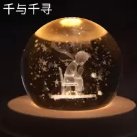 小王子的玫瑰花水晶球音乐盒八音盒周边女生闺蜜生日精致浪漫 三维工匠 千与千寻