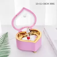 浪漫心形音乐盒八音盒创意旋转跳舞芭蕾小女孩儿童情人节生日 三维工匠 蓝色