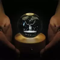 旋转木马水晶球音乐盒八音盒女生天空之城生日情人节 三维工匠 麋鹿(旋律:生日快乐)