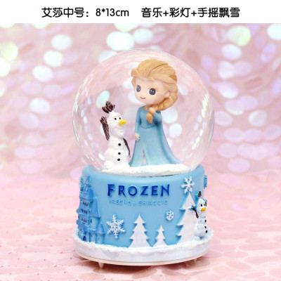 水晶球音乐盒八音盒生日女孩女生儿童旋转带雪花自动飘雪浪漫 三维工匠 KT兔(自动飘雪+灯光+音乐)大号