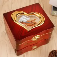 复古音乐盒八音盒女生旋转跳舞芭蕾女孩送儿童朋友生日情人节摆件 三维工匠 首饰音乐盒[棕色]带+小抽屉