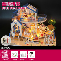 三维工匠款房子diy手工音乐盒八音盒木质天空之城送男女生日 三维 梦回古镇+罩+工具6+模胶3+LED灯+音乐+月亮四口