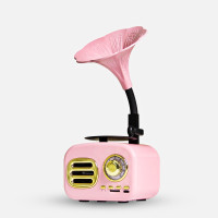 复古音乐盒八音盒蓝牙音响古典收音机便携情侣男士朋友生日女 三维工匠 胡桃木-复古蓝牙音响收音机