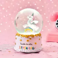 少女心旋转木马音乐盒水晶球八音盒生日女生儿童圣诞节礼品 三维工匠 彩虹独角兽礼盒套餐