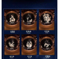 创意精品男女生日圣诞情人新年闺蜜十二星座刻字水晶球音乐盒 三维工匠 七彩遥控八音盒七彩可遥控