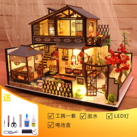 手工木质音乐盒八音盒diy模型创意生日情人节结婚送女生闺蜜 三维工匠 林栖谷屋升级版(带防尘罩)