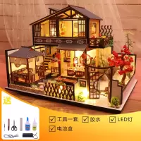 手工木质音乐盒八音盒diy模型创意生日情人节结婚送女生闺蜜 三维工匠 朝花夕拾奢华版(罩+音乐+人偶)