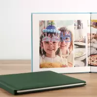 照片书定制布艺棉麻相册本纪念册diy宝宝成长记录册情侣家庭手工 三维工匠 墨玉绿100P