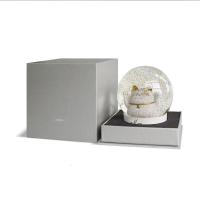 金色摆件汽车店铺开业礼品创意家居水晶球摇手小号日本 三维工匠猫