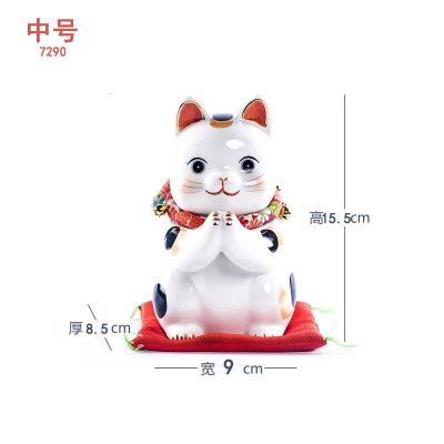 日本祈愿猫大号摆件开业生日结婚创意情人节礼品 三维工匠 7291猫+紧凑玻璃罩猫