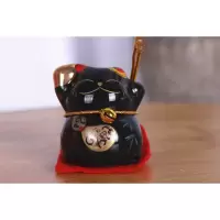 猫存钱 迷你陶瓷小摆件 可爱汽车摆件家居客厅开业生日礼品 三维工匠 驼色单个架