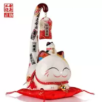 猫长尾猫陶瓷摆件店铺开业开张收银台创意 三维工匠 一套大小号长尾猫套装(见图示)猫
