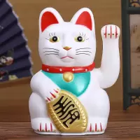 电池猫电动摇手塑料摆件店铺开业收银台摆设家居中国大陆 三维工匠 金色小元宝