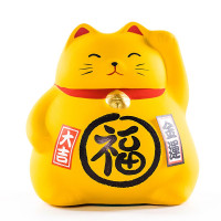 日本药师窑猫摆件生日结婚乔迁开业礼品礼品日式女生实用 三维工匠 猫红色(仕事运)猫