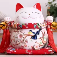猫摆件 大号店铺开业创意礼品陶瓷存钱罐乔迁家居装饰储蓄罐 三维工匠 10寸双喜临门(摇手款)不能存钱猫