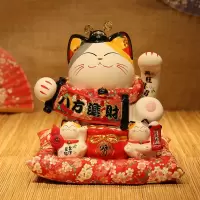 大号电动摇手猫摆件开业公司店铺送礼陶瓷存钱罐自动招手饰品 三维工匠 大号财源滚滚摇手款猫