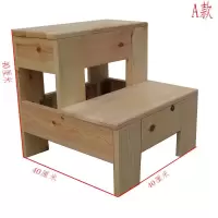 家用实木儿童梯凳两用凳子台阶垫脚凳二步梯踏步梯台多功能梯子 三维工匠 A款6步1.2米高家用梯