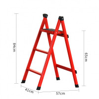 家用梯子折叠梯加厚室内焊接人字梯移动楼梯伸缩梯步梯多功能扶梯 三维工匠 三步梯红色限购一件