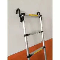 升降铝合金人字梯子家用便携竹节伸缩梯多功能工程折叠阁楼带钩梯 三维工匠 5米直梯带钩子家用梯