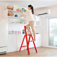 出口彩色家用梯子三步梯四步梯单侧梯人字梯加厚梯摄影梯 三维工匠 二代三步白色