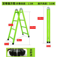 加厚1.5米2米2.5米人字梯两用梯子折叠家用直梯钢管工程伸缩爬梯 三维工匠 加厚1.35米(单片)家用梯