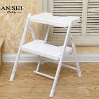 家用折叠梯子加厚人字梯凳两层爬楼扶梯室内小楼梯多功能三四步梯 三维工匠 两层梯凳白色