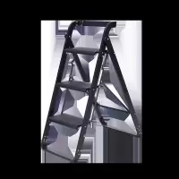 时尚折叠梯多功能家用人字梯铝合金三步梯子 三维工匠 香槟金