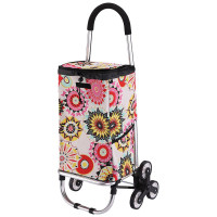 购物车买菜车小拉车可折叠便携手拉车拉杆车家用老人爬楼拖车拉货 三维工匠 精致石榴红爬楼款家用拖车