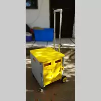 万向六轮家用购物车万向超市买菜车小拉车折叠小推车拉货便携拖车 三维工匠 6轮自由转灰黄色大号有盖子家用拖车