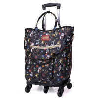 购物车买菜车小拉车便携可折叠拖车家用拉杆车手推车拉货手拉车 三维工匠 单包黑底小狗狗(不带拉杆)家用拖车