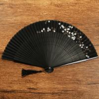 扇子折扇中国风复古风精致镂空竹质装饰小夏季随身舞蹈扇 三维工匠 红色镂空折扇