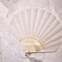 人气puma复古优雅怀旧风格宫廷vintage蕾丝扇子毛球工艺扇带扇套 三维工匠 扇子正常上海发货喔