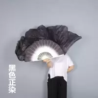 书简水墨书韵书简扇子古典民族舞蹈扇加长扇子跳舞扇孤月杳然黑白 三维工匠 [仿]黑色正染-骨31厘米飘40