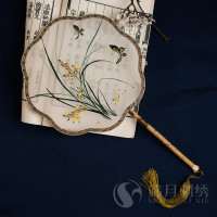 古风团扇苏绣宫扇手工双面绣花旗袍圆扇刺绣古典女舞汉服扇子 三维工匠 17蝶恋花