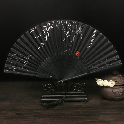 古风扇子折叠扇女日式中国风古典汉服舞蹈扇夏季便携流苏随身定制 三维工匠 空山