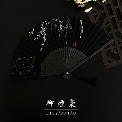 送扇套中国风扇子折扇夏天日式折扇可爱女季扇子和风跳舞蹈折叠扇 三维工匠 栗色不知寒