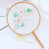 素物古风团扇欧式刺绣diy手工材料包初学者古典中国风苏绣初学者 三维工匠 雏菊(彩图教程+针线)