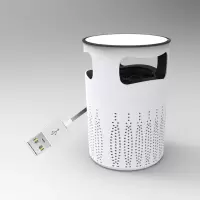 仿生灭蚊室内家用器吸捕蚊子插电防蚊灭蚊灯卧室 三维工匠 鹰眼黑色+数据线+插头