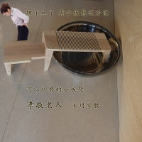 三维工匠带脚洗衣板搓衣板跪用惩罚家用实木整板老式防滑大号加厚木质创意 55*22*2.5前脚15后脚25/带小板凳适于大