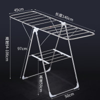 阳台凉晾衣架杆落地折叠不锈钢晒衣服被子卧室内挂毛巾架家用 三维工匠 1.4米-普通款 中晾衣杆