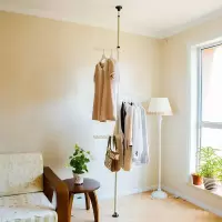 落地折叠室内单杆式简易衣服架子家用晒衣架卧室挂衣架阳台晾衣架 三维工匠 1立6翅膀 中晾衣杆