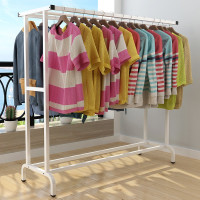 晾衣架落地室内双杆式阳台户外家用简易卧室挂衣架被子客厅晾衣杆 三维工匠 长2米宽50高145黑色架子