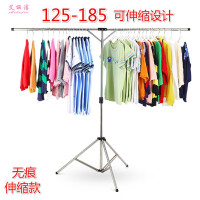 旅行不锈钢简易晾衣架落地晒衣折叠伸缩室内阳台凉单杆式挂衣服架 三维工匠 行李箱款(缩小款,含手提包)晾衣杆