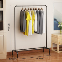 晾衣架落地折叠室内单杆式衣帽架卧室简易晾衣杆网红晒挂衣服架子 三维工匠 105cm白色升级款 大