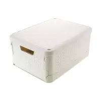 仿藤编可折叠收纳箱有盖衣柜衣服储物箱儿童玩具塑料收纳盒整理箱 三维工匠