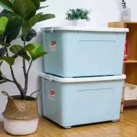 特大号加厚收纳箱塑料储物箱V160衣服被子汽车整理箱子带轮 三维工匠